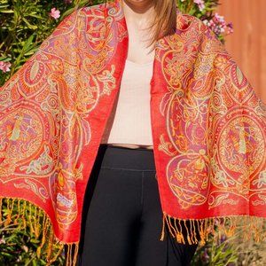 (SOLD) Red Sacred Shimmery Pashmina